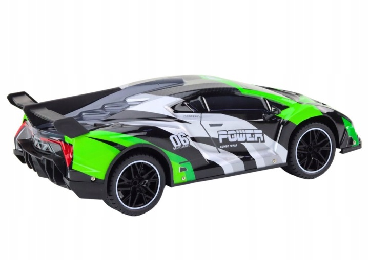 Авто спортивне На радіокеруванні RC 1:10 25 км/год Вогні Зелений — фото 3