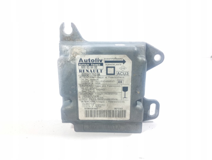 Renault Megane 1 und 95-03 SENSOR modul Airbags POWIETRZNEJ AIRBAG 600639400