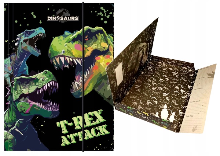 Папка шкільна з гумкою A4 динозавр T-REX для хлопчика — фото 2