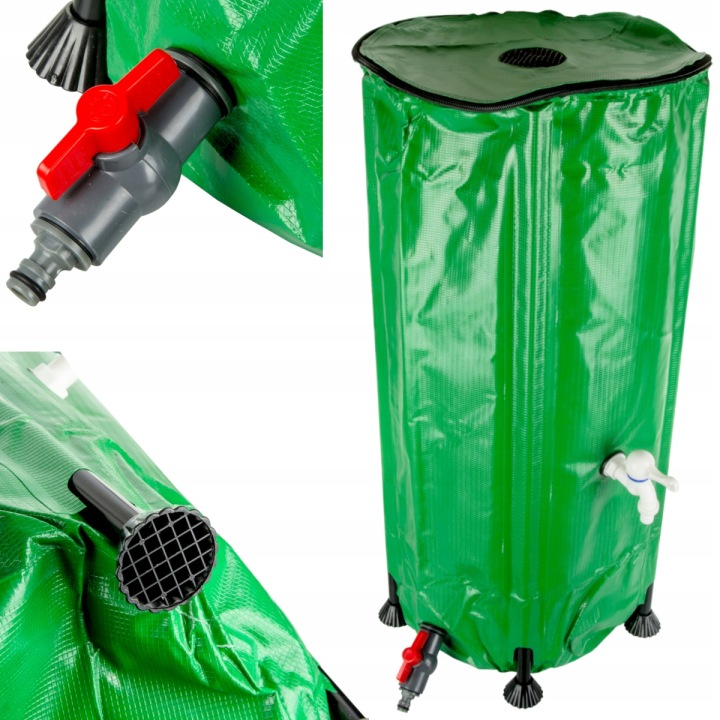 Nádrž na dešťovou vodu 100 l Pvc rozkládací, 400 x 780 mm, s ventilem 3/4"