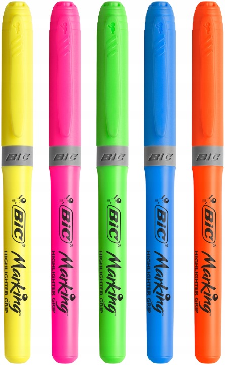 Текстові маркери неонові HIGHLIGHTER GRIP BIC-6 шт.-0693 — фото 3