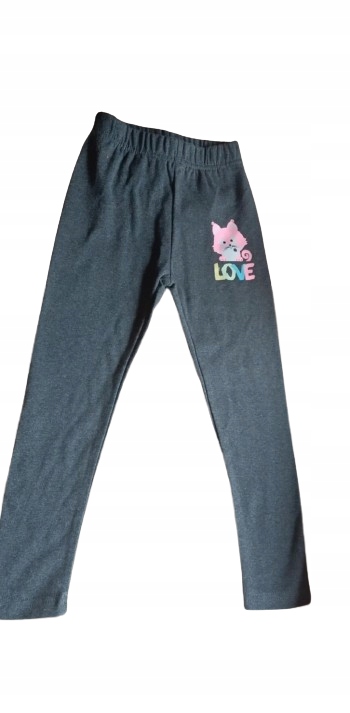 Legginsy dla dziewczynki klasyczne szare — zdjęcie 3