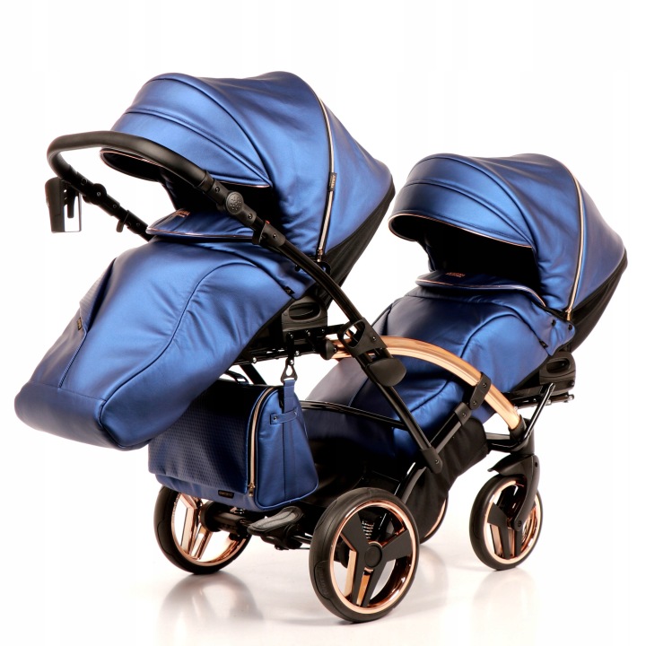Junama Fluo Line Duo Slim візок дитячий для двійні 2 в 1 синій — фото 8