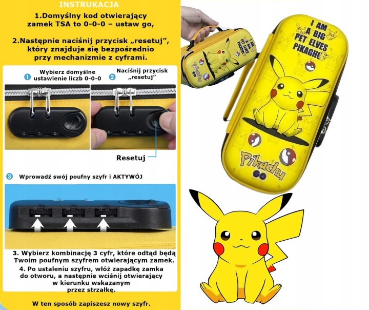 POKeMON пенал шкільний для дітей 2 відділення і приладдя — фото 2