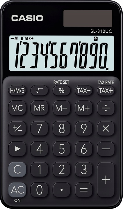 CASIO калькулятор кишеньковий SL-310UC-BK чорний, 10 цифровий дисплей — фото 2