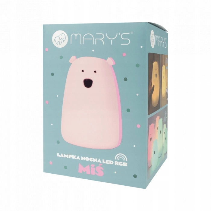 MARY'S нічник LED Ведмедик великий рожевий RGB + Барва біла тепла — фото 8