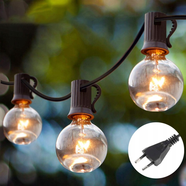 Girlanda Zahradní lampy 7.6 m 27kusů voděodolný světelný řetěz šňůra