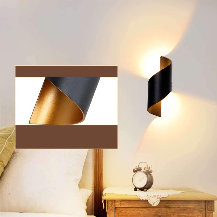 Moderní Nástěnná Lampa Spiner Led Černá Led Nástěnná Svítidla
