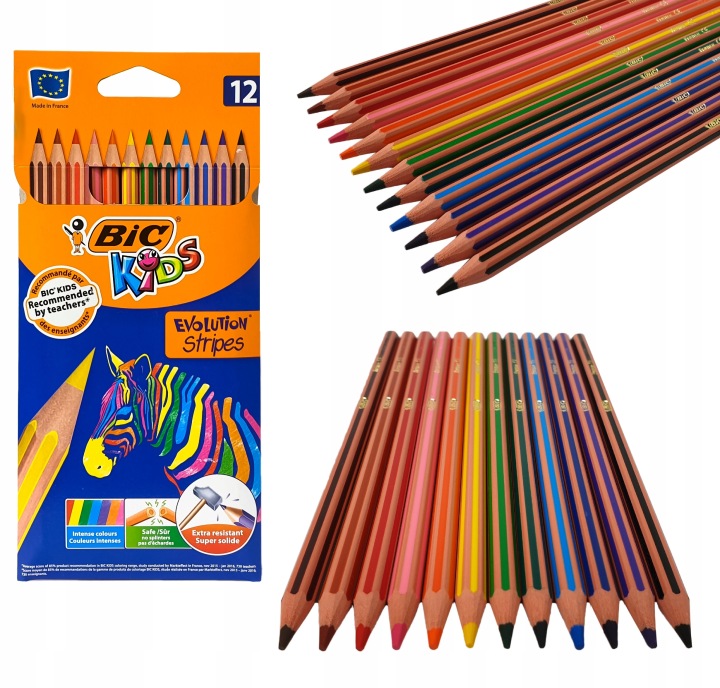 BIC KIDS EVOLUTION смужки кольорові олівці 12 кол. — фото 8