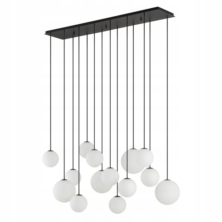 Černá závěsná lampa Snowball je moderní nad jídelní stůl Nowodvorski