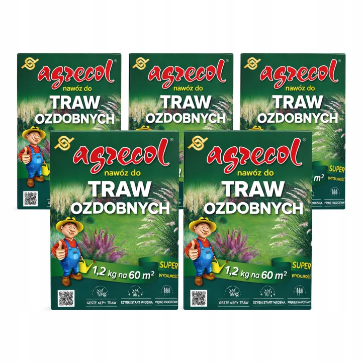 5x Hnojivo pro okrasné trávy 1,2 kg Agrecol – rychlý start na jaře, husté trsy