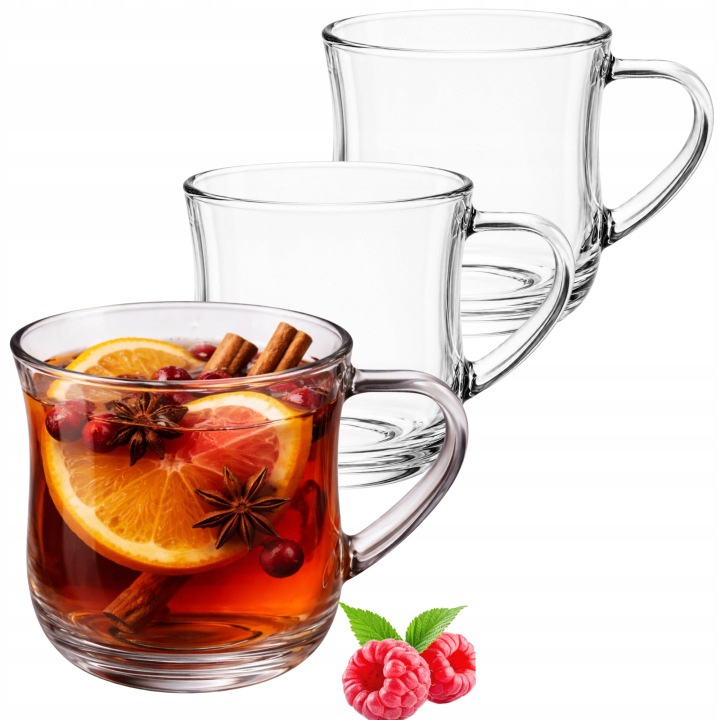12 x Sklenice Na Kávu A Čaj Hrnek S Uchem 320 ml
