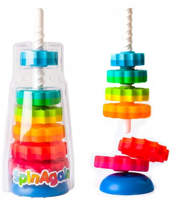Кольорова Закручена Вежа Пірамідка Колеса Spin Again FAT BRAIN TOYS SpinAgain — фото 5