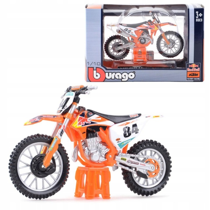 Мотоцикл Bburago Cycle 1:18 RED BULL KTM 450 SX-F — фото 11