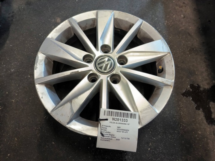 felni alumínium 15'' 5X112 5G0601025H VOLKSWAGEN GOLF VII LIFT