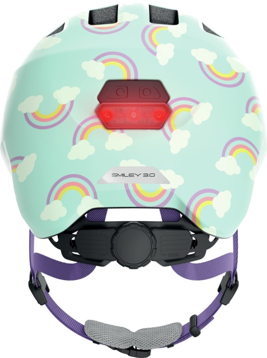 Шолом велосипедний ABUS Smiley 3.0 LED Rainbow Синьо-зелений для Дітей р. S — фото 3