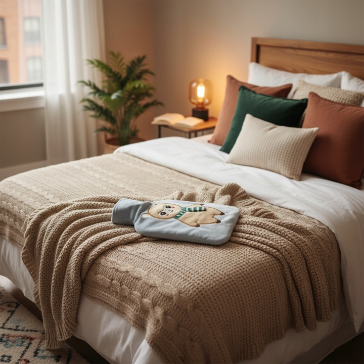 Грілка велика Лама LAZYhome грілка для води для дітей гумовий плюшевий 2 л — фото 2