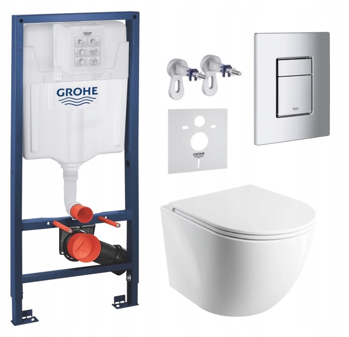 Podomítkový Wc set Grohe s mísou Spmwbp a tlačítkem Chrom