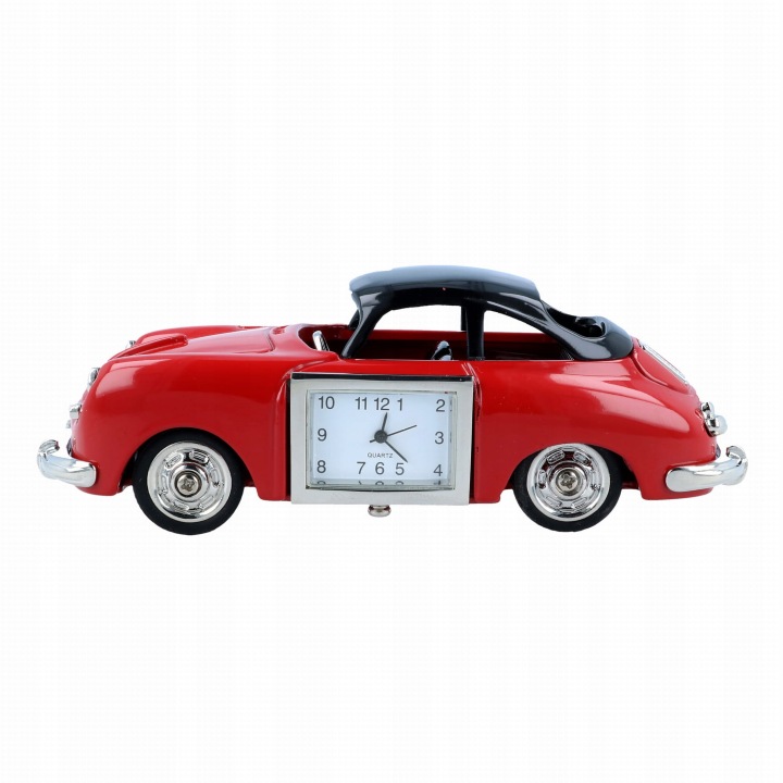 Auto s hodinkami auto červené černé retro hodiny stylová dekorace