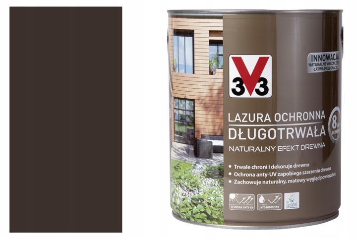 V33 Ochranná Lazura Dlouhotrvající 8 Let palisandr 0,75 l