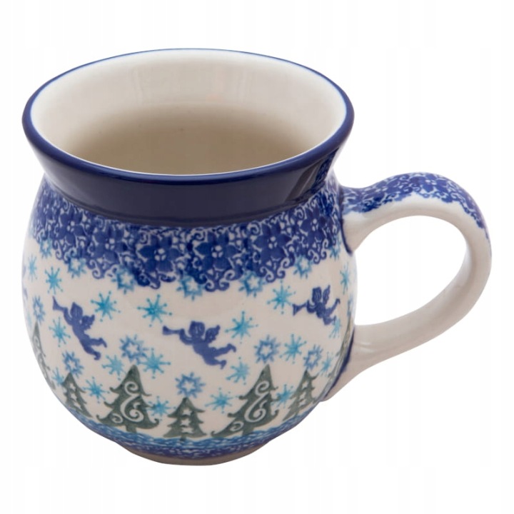 Český Hrnek 470 ml Umělecká keramika Bolesławiec dek 1675 Andělky