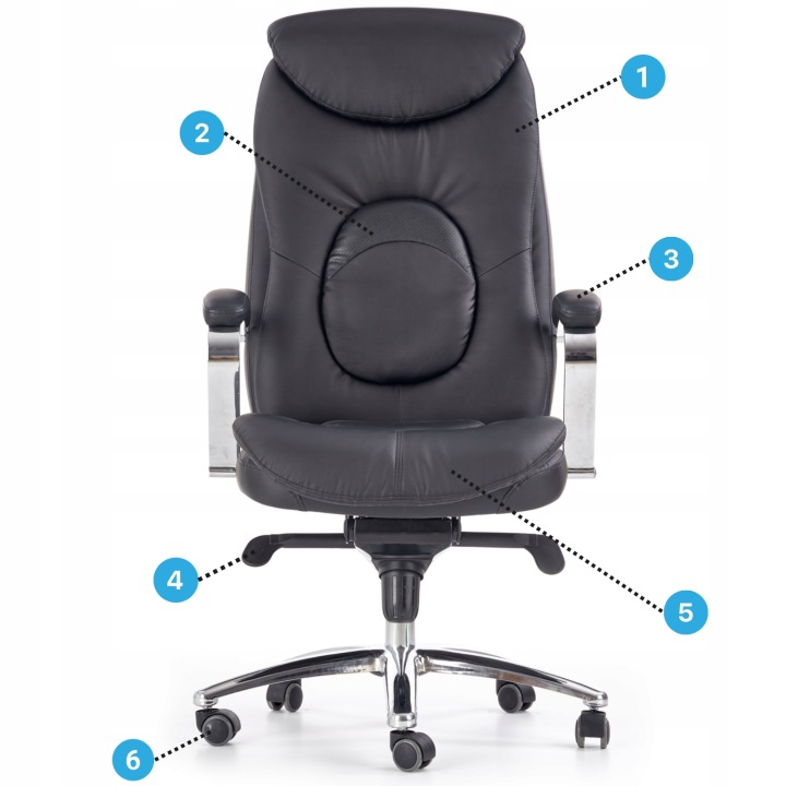 Крісло офісне поворотне QUAD великий чорний HALMAR — фото 11