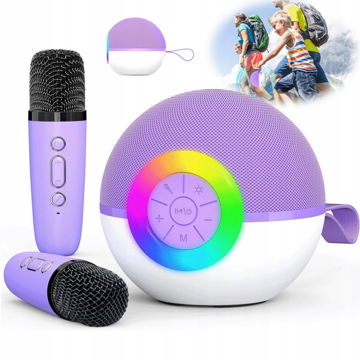 Колонка BLUETOOTH караоке бездротовий 2 мікрофони набір для дітей USB