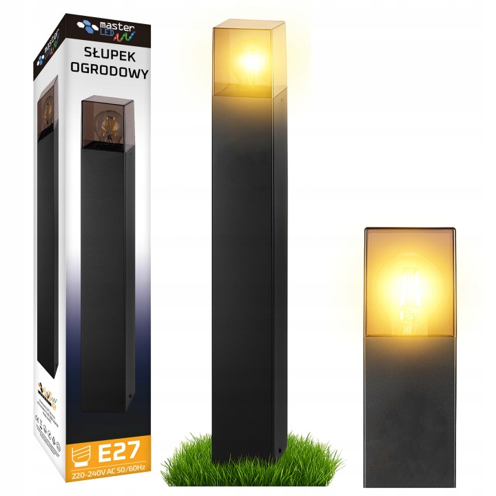 Led lampa Zahradní stojící sloupek 80 cm venkovní E27 Černá