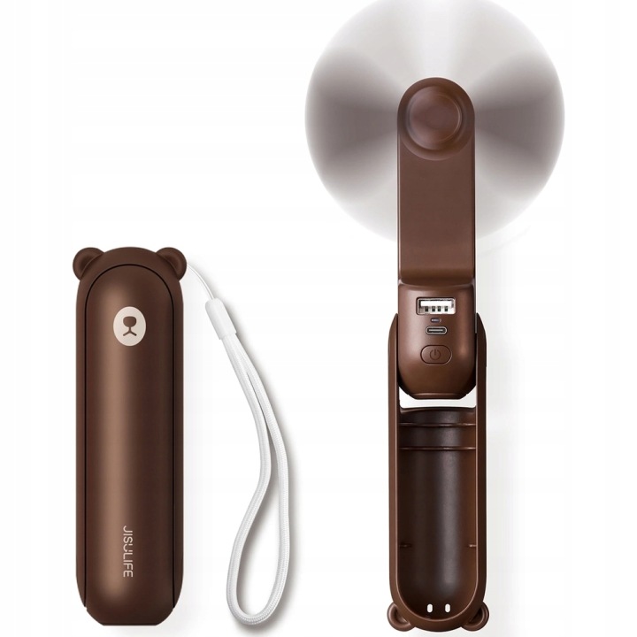 Příruční větráček JisuLife powerbanka 4500 mAh, stolní, silný, malý do ruky