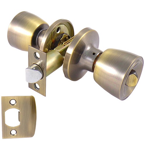 Zámkový knoflík pro koupelnové dveře 35-45 mm Wc knoflík Antické zlato