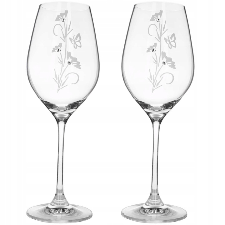 Sklenice na víno s krystaly Preciosa 470 ml Flower 2 ks