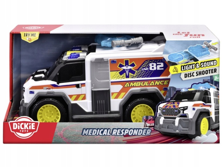 Швидка допомога Авто DICKIE TOYS Транспортний засіб Медичний Рятувальник A.S. Швидка допомога Білий 30 см — фото 3