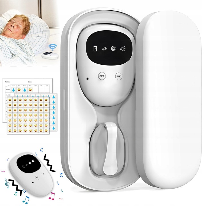Noční Namáčení Alarm Probuzení Bezdrátové Výukové Zařízení Bílé