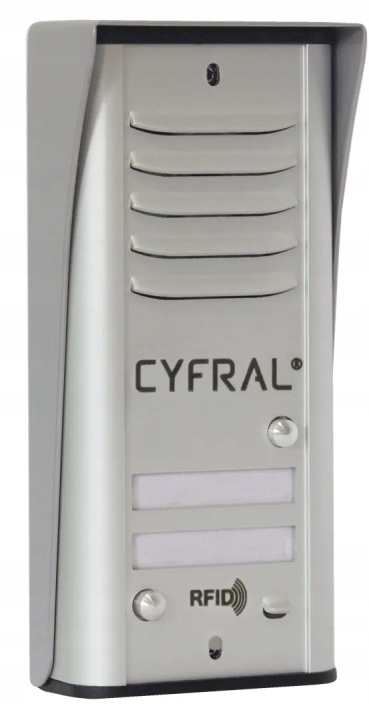Analogový vnější panel Cyfral 1-místný Cosmo R1 stříbrný