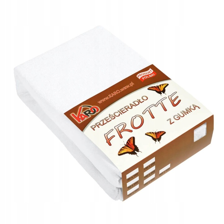 Froté prostěradlo s gumičkou 160x220 bílé 001 Karo