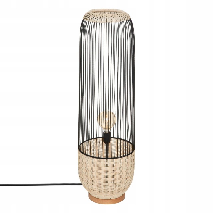 Podlahová Lampa boho Anea, ratan a kov, výška 95 cm