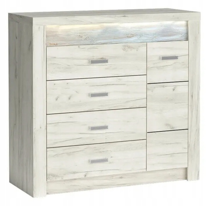 Комод Jarstol INDIANAPOLIS 108,5 x 42 x 103,5 крафт білий матовий 1D/4S I-17 — фото 6