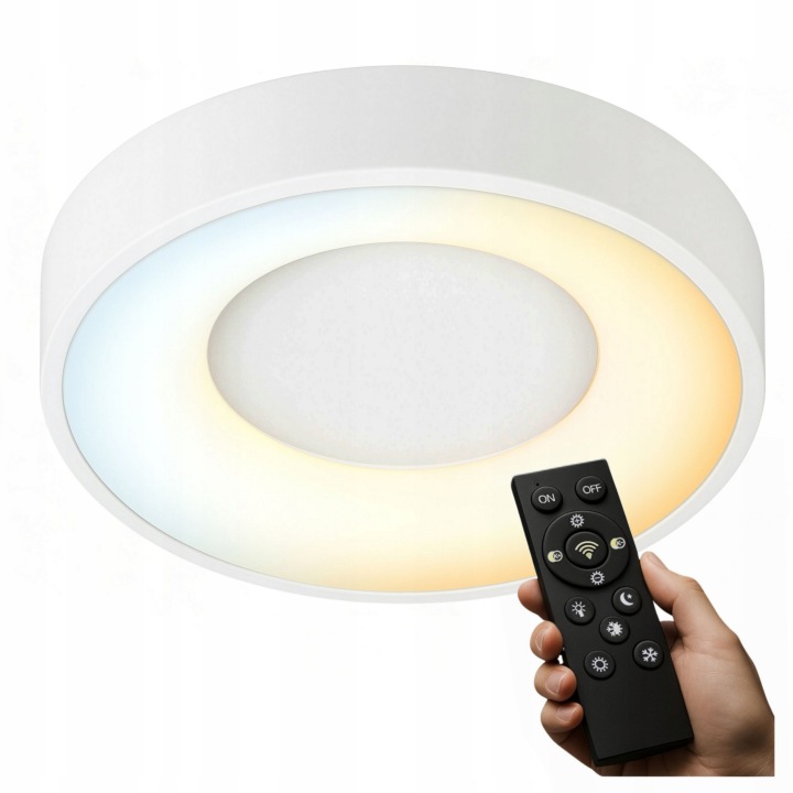 Lampa Stropní Svítidlo stropní Led Stmívatelná 30 cm 30 W Kulatý Bílá Dálkový Ovladač 3 Barvy