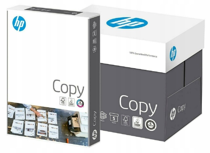 Папір Офісний Білий для Принтера Для ксерокса HP Copy A4 80 г 2500 Аркушів 5 Пачок