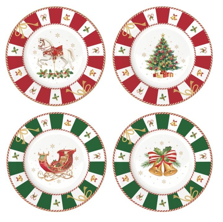 Vánoční dezertní talířky 4 ks 19 cm Kolekce Christmas Magic talíř