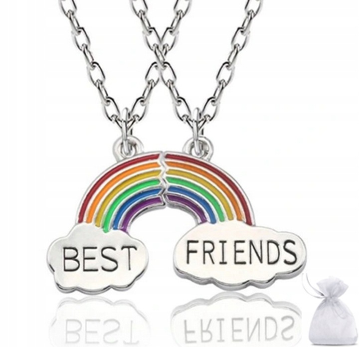 Подарунок намисто 2 подруг веселка BFF RAINBOW