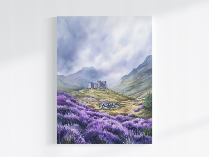 Plakát Krajina Skotsko Highland Hory Zámek Vřesy 75x100