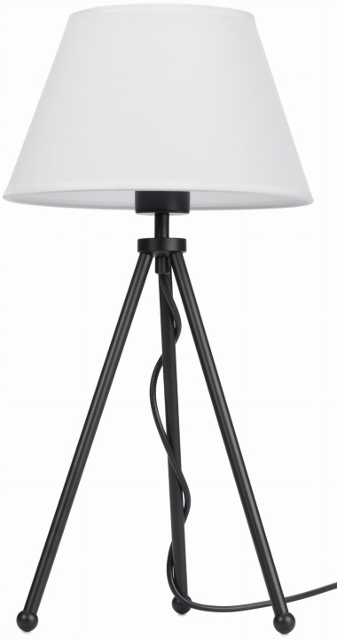 Stojací lampa černá Neptun Mini s bílým stínítkem Karo