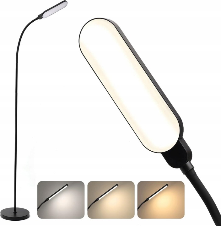 Stojací Podlahová lampa Signus Led 10W Noční 150 cm regulace světla Černá