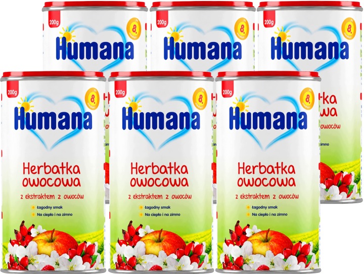 Humana Чай Фруктовий для дітей 8 міс.+ набір 6x200 г