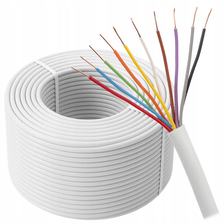 Kabel Ytdy alarm domofon Cu Měď drát 10-žilový 10x0,5mm 100 metrů