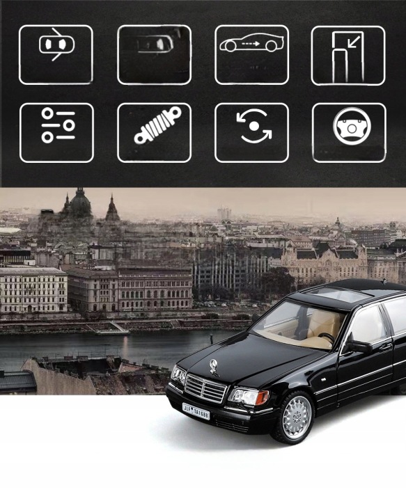 Mercedes-Benz S320 W140 1:24 модель авто металевий вогні led звук чорний — фото 6