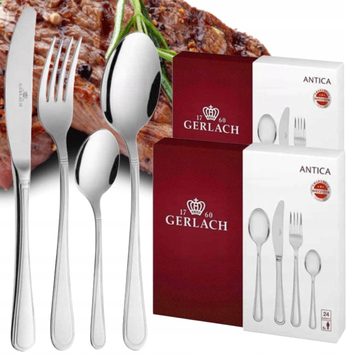 Gerlach Antica Sada 48 Příborů 12 Osob Příbory Krabička Sada Lesklá