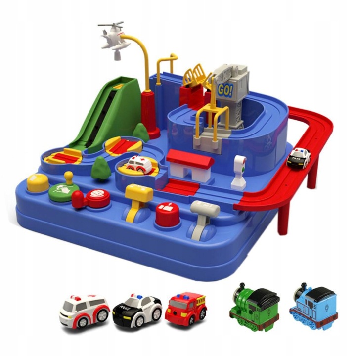 ABS для хлопчиків Rail Car Toy Race Tracks Car Adventure Style 4 з 3 машинками — фото 15