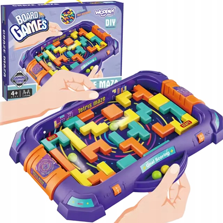GRA ZRĘCZNOŚCIOWA BOARD GAME PLANSZOWA FLIPPER 2w1 CRAZE MAZA WOOPIE
